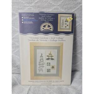 DMC Creative World Counted Cross Stitch Kit Victorian Gardens Leaf Collage 8x10
